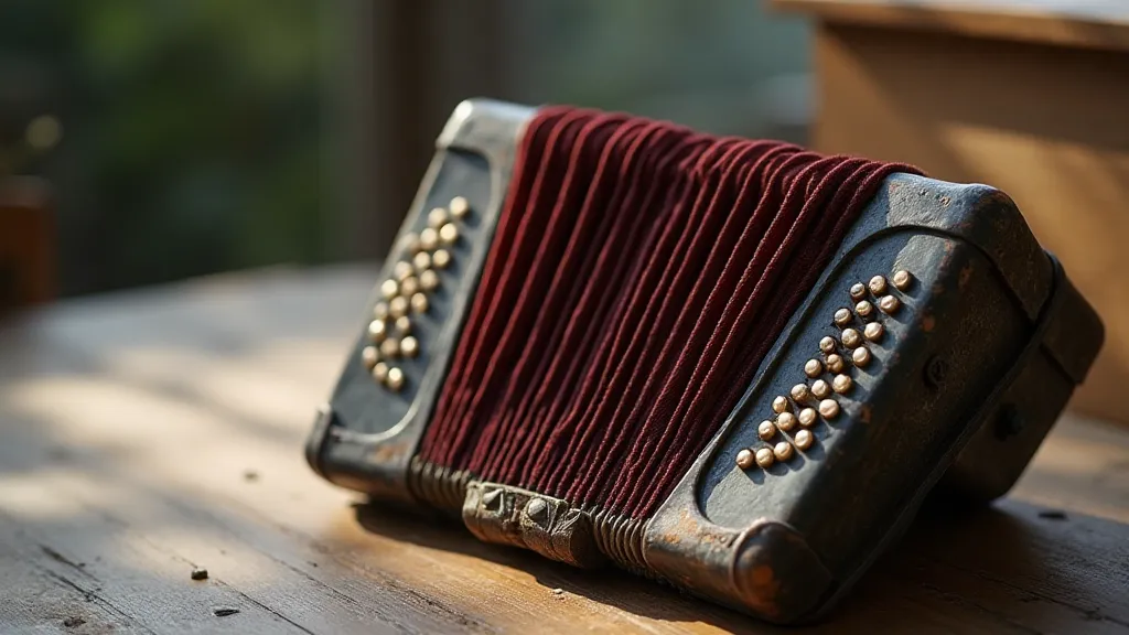 Weathered antique accordion