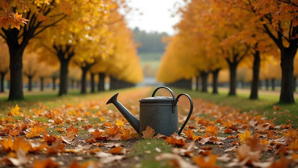 Autumn orchard scene