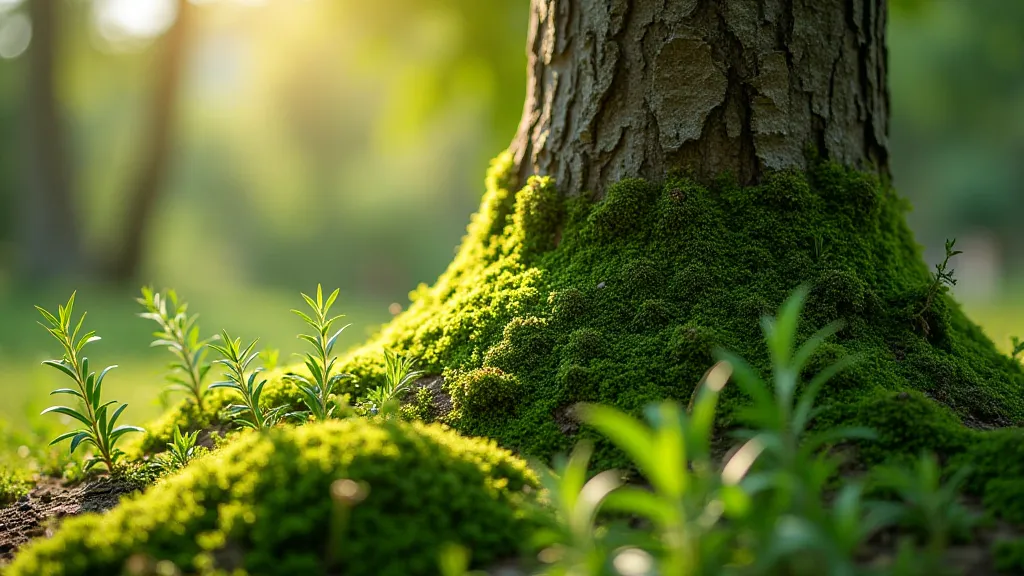 Cherry tree with herb companions