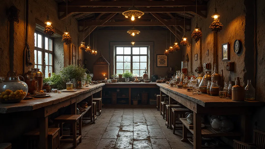 Workshop with fermentation equipment