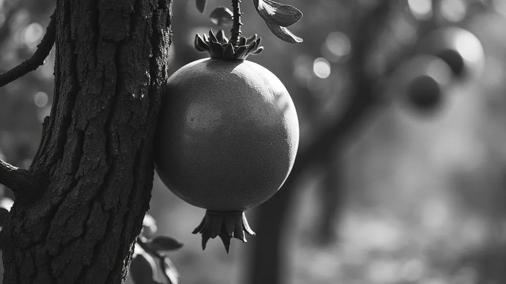 Old pomegranate tree in an orchard
